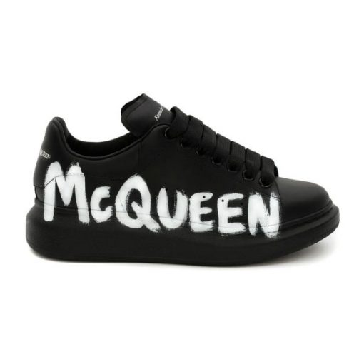 ALEXANDER MCQUEEN GRAFFITI OVERSIZED SNEAKER IN BLACK - ALD021