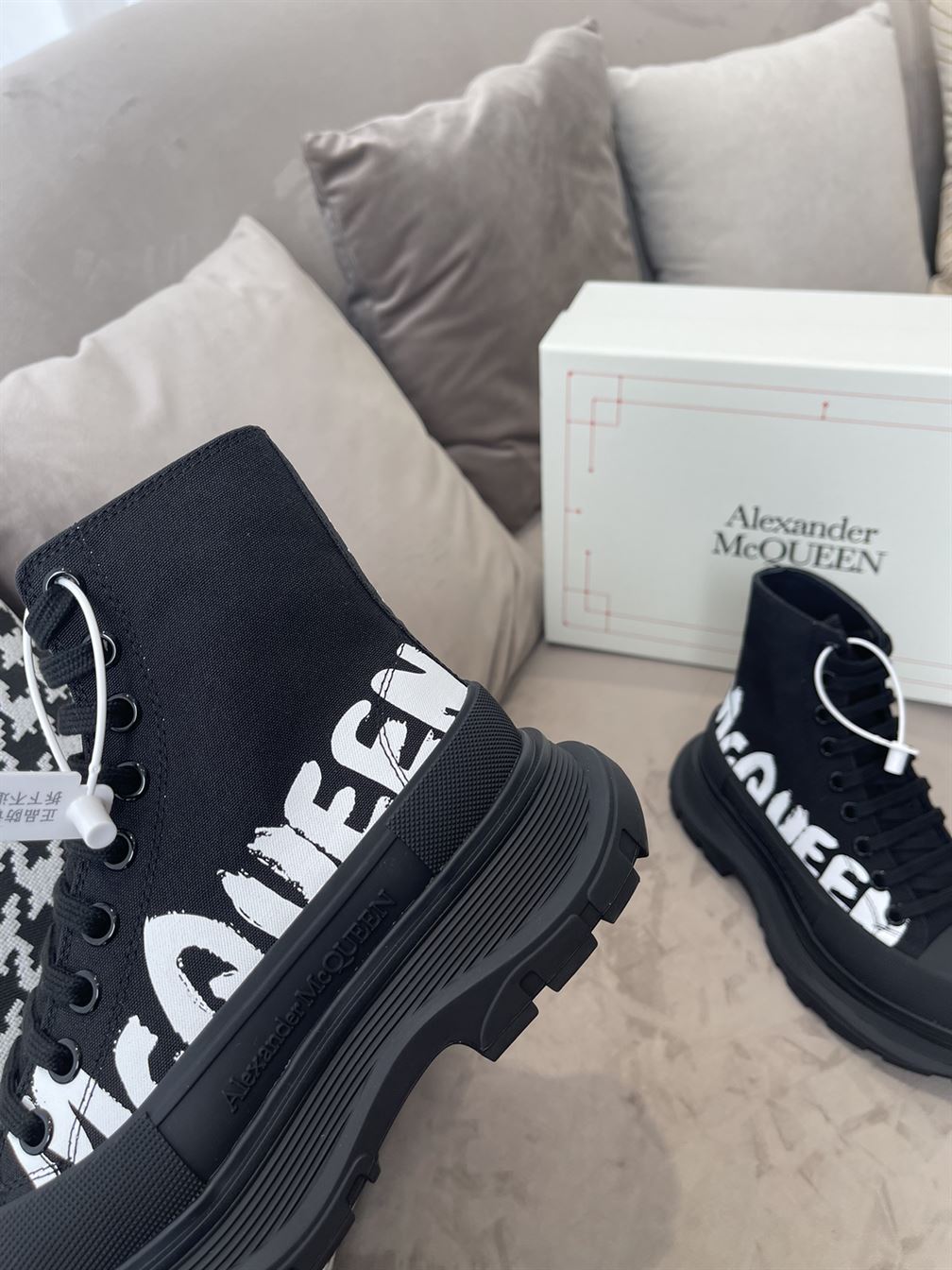 ALEXANDER MCQUEEN GRAFFITI TREAD SLICK HIGH-TOP SNEAKERS - ALD029