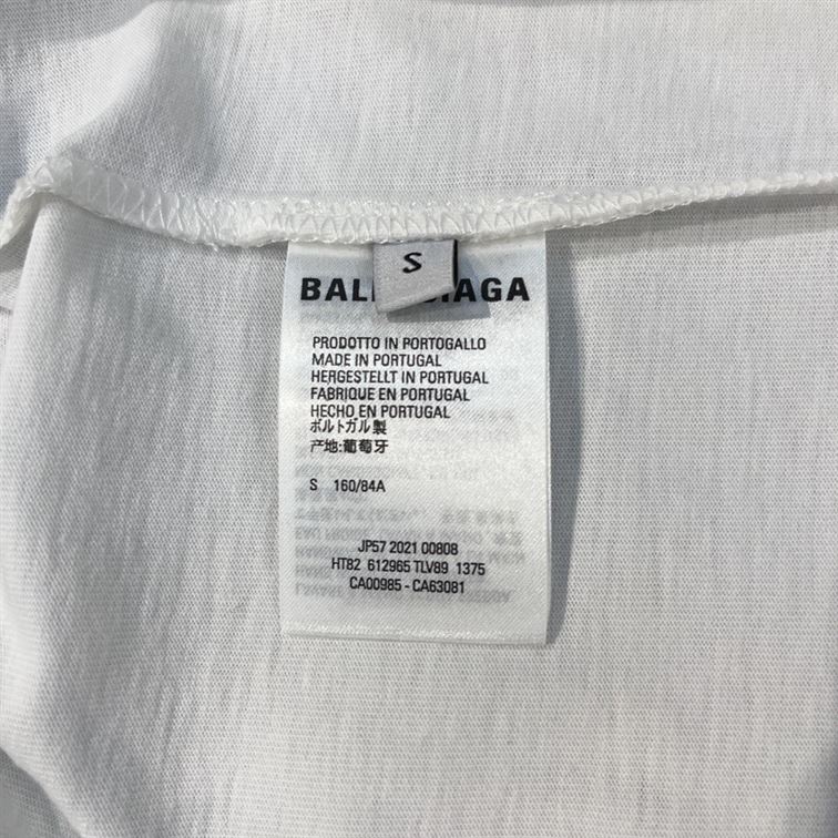 BALENCIAGA COLLEGE T-SHIRT MEDIUM FIT IN WHITE - BAS009