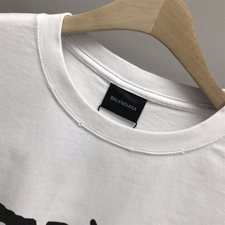 BALENCIAGA HAND DRAWN BB ICON T-SHIRT MEDIUM FIT IN WHITE - BAS014