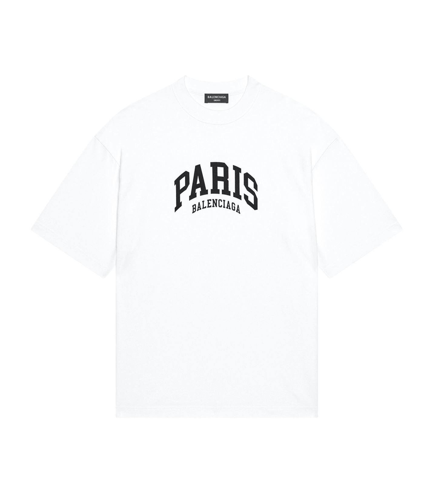 BALENCIAGA MEN'S CITIES PARIS T-SHIRT MEDIUM FIT IN WHITE - BAS008