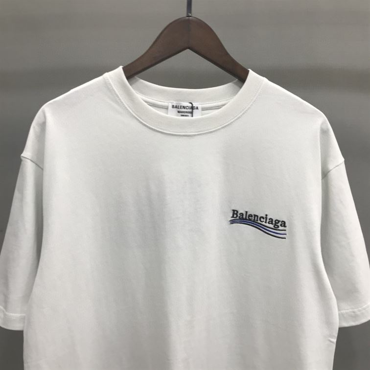 BALENCIAGA MEN'S POLITICAL CAMPAIGN T-SHIRT LARGE FIT IN WHITE - BAS020