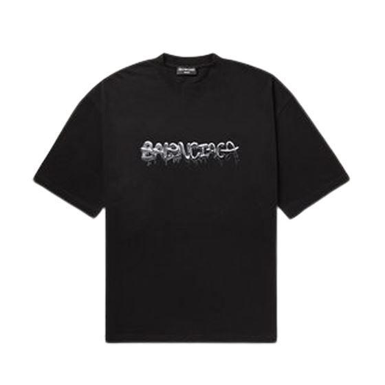 BALENCIAGA MEN'S SLIME T-SHIRT MEDIUM FIT IN BLACK - BAS011