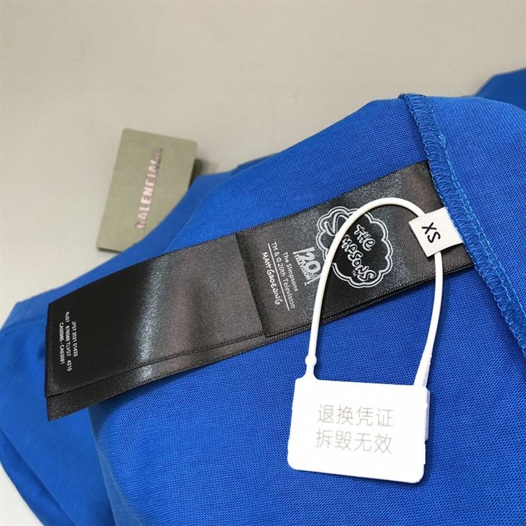 BALENCIAGA MEN'S THE SIMPSONS TM 20TH TELEVISION T-SHIRT OVERSIZED IN INDIGO - BAS006