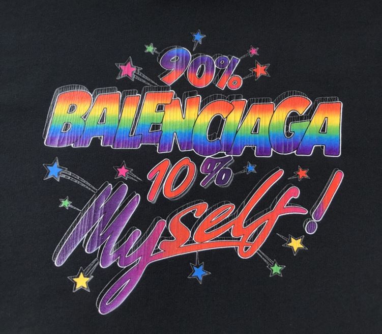 BALENCIAGA RAINBOW LOGO PRINT HOODIE - BH011