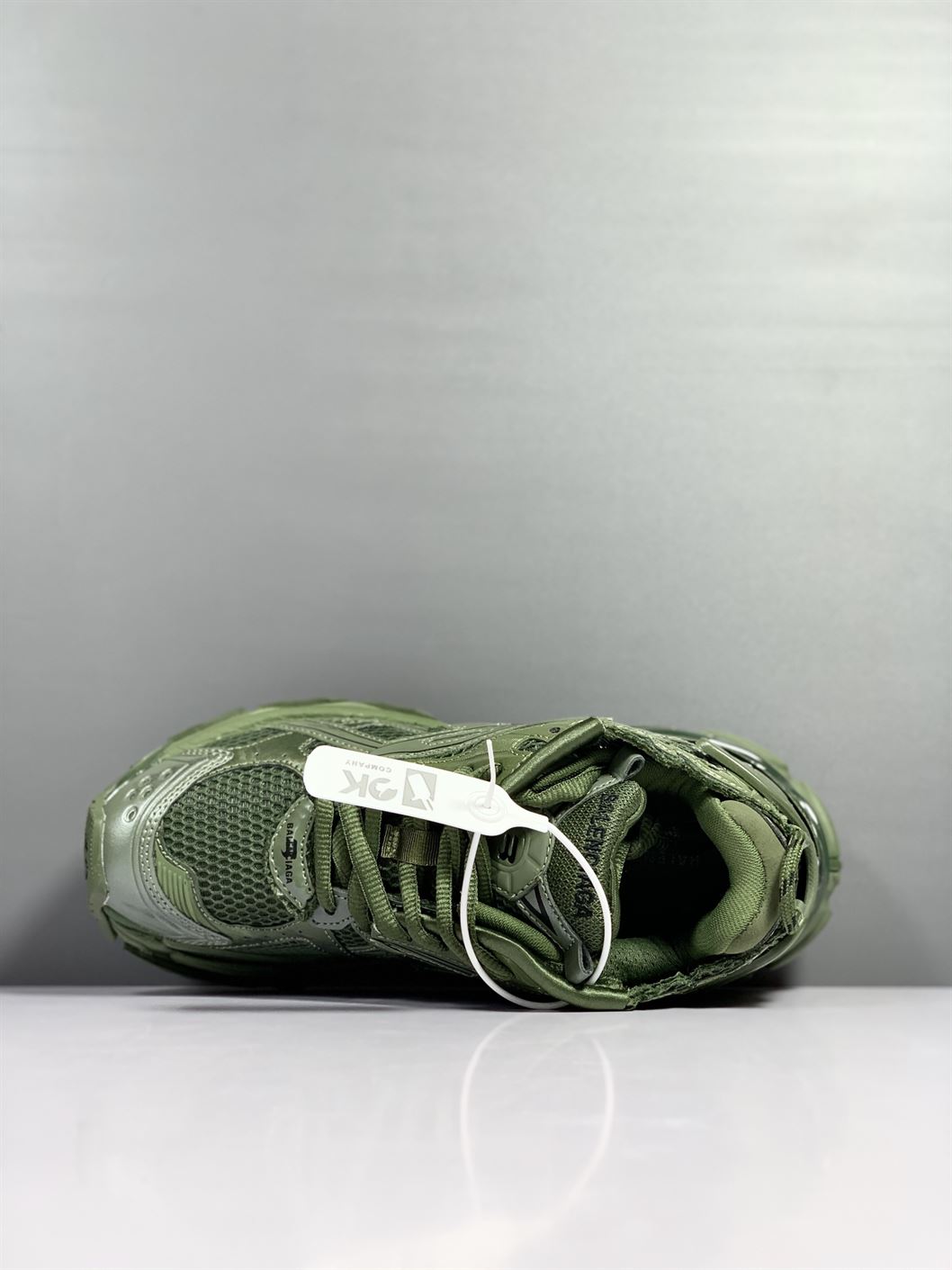 BALENCIAGA RUNNER TRAINERS IN DARK GREEN MESH AND NYLON - BLA025