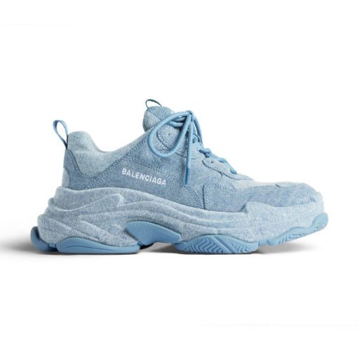 BALENCIAGA TRIPLE S SNEAKER DENIM IN BLUE - BLA078
