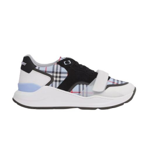 BURBERRY CHECK NYLON, LEATHER AND SUEDE SNEAKERS - BBR031
