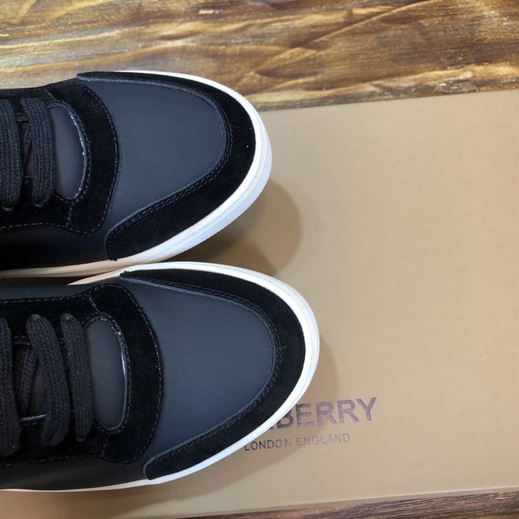 BURBERRY LEATHER AND HOUSE CHECK COTTON SNEAKERS - BBR014