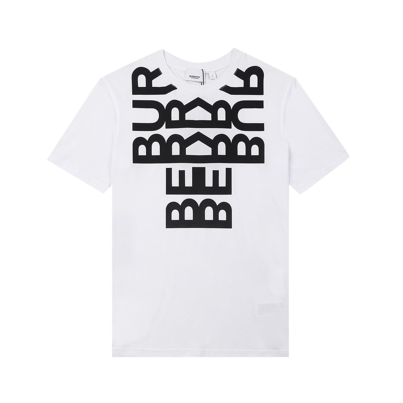 BURBERRY LOGO PRINT COTTON OVERSIZED T-SHIRT IN WHITE - BRS004