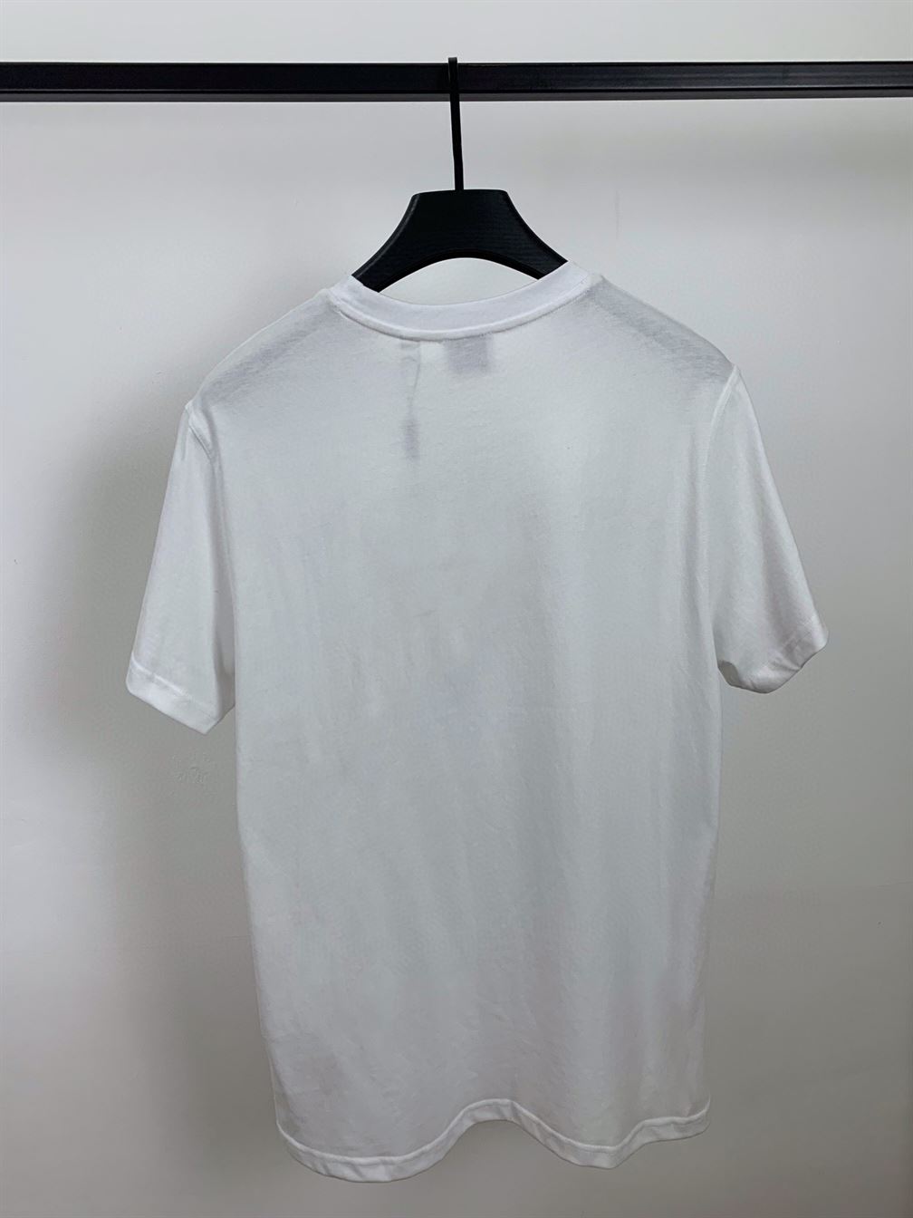 BURBERRY LOGO PRINT COTTON T-SHIRT IN WHITE - BRS009