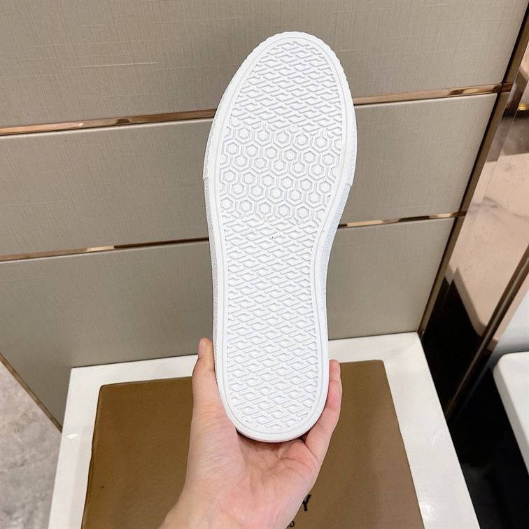 BURBERRY LOGO PRINT VINTAGE CHECK COTTON SNEAKERS IN ARCHIVE BEIGE - BBR023