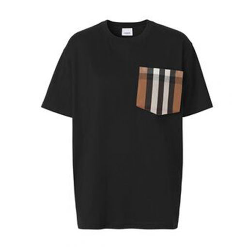 BURBERRY VINTAGE CHECK POCKET COTTON OVERSIZED T-SHIRT - BRS012
