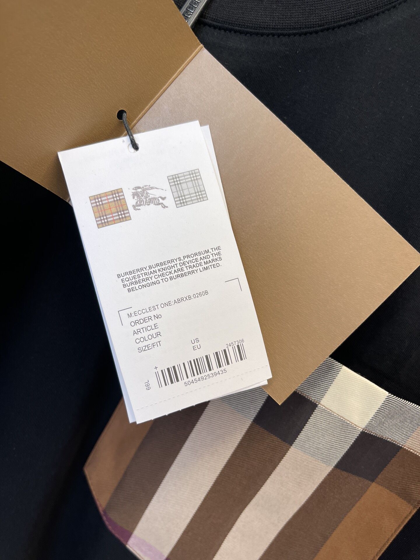 BURBERRY VINTAGE CHECK POCKET COTTON OVERSIZED T-SHIRT - BRS012