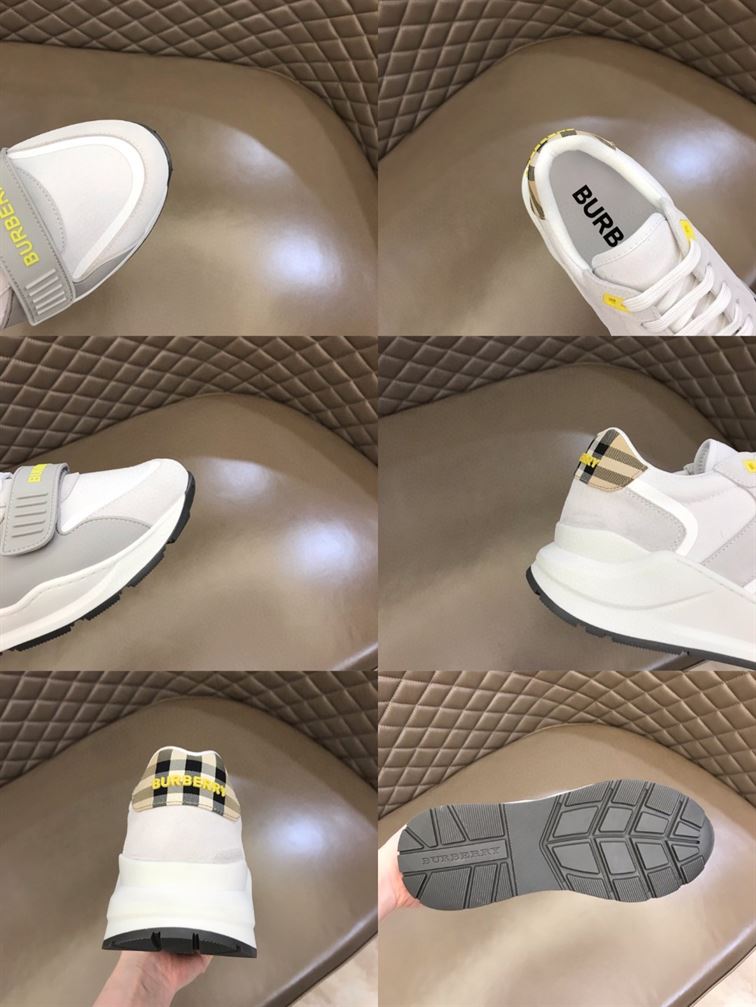 BURBERRY VINTAGE CHECK VELCRO STRAP SNEAKERS IN WHITE - BBR003