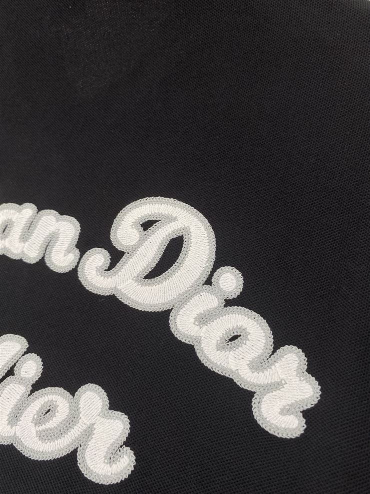 CHRISTIAN DIOR ATELIER' POLO SHIRT BLACK COTTON PIQUÃ‰ - DOT018