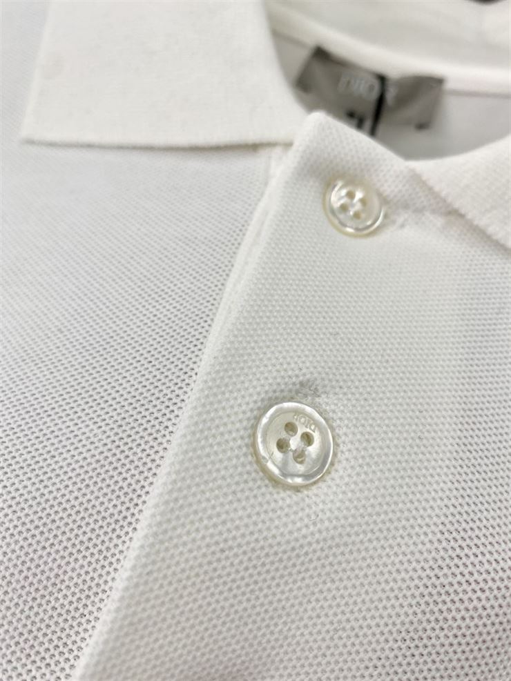 CHRISTIAN DIOR ATELIER' POLO SHIRT WHITE COTTON PIQUÃ‰ - DOT019