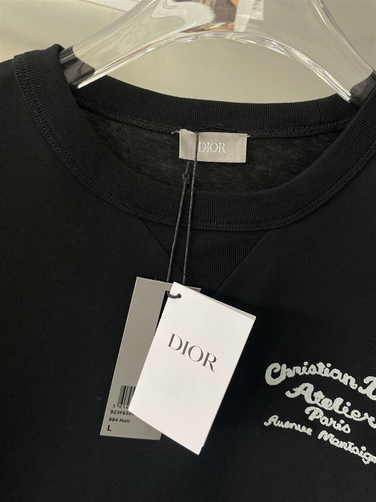 CHRISTIAN DIOR ATELIER' T-SHIRT RELAXED FIT BLACK COTTON JERSEY - DOT020