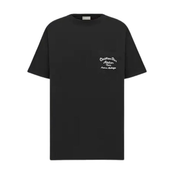 CHRISTIAN DIOR ATELIER' T-SHIRT RELAXED FIT BLACK COTTON JERSEY - DOT020