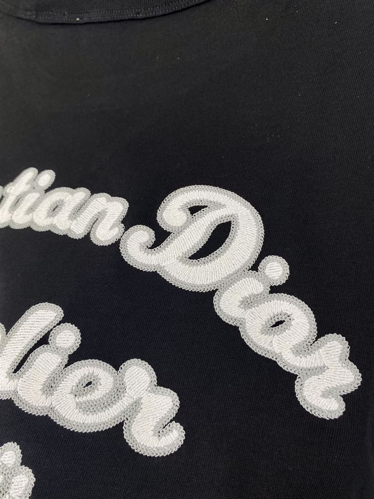 CHRISTIAN DIOR ATELIER' T-SHIRT RELAXED FIT BLACK COTTON JERSEY - DOT020