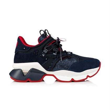 CHRISTIAN LOUBOUTIN BLUE NEOPRENE RED- RUNNER SNEAKER - CLS012