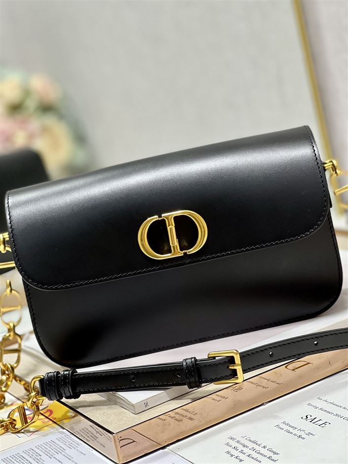 DIOR 30 MONTAIGNE AVENUE BAG BLACK BOX CALFSKIN