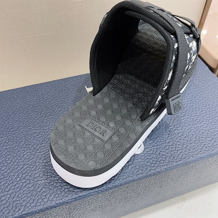 DIOR ALPHA SANDAL BEIGE AND BLACK DIOR OBLIQUE JACQUARD - DS005