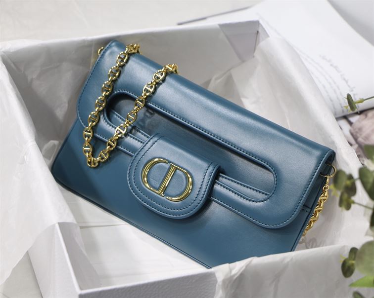DIOR AUTHENTICATED AVENUE HANDBAG LEATHER BLUE