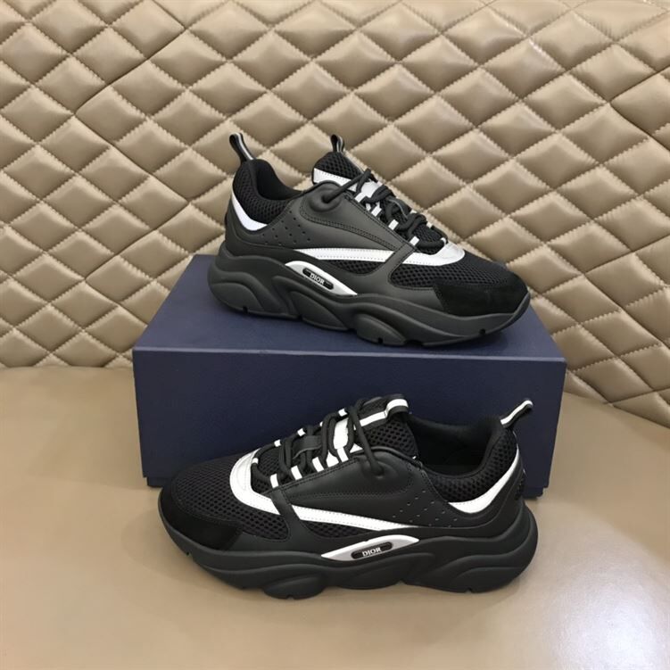 DIOR B22 SNEAKER BLACK TECHNICAL MESH AND SMOOTH CALFSKIN - DO045