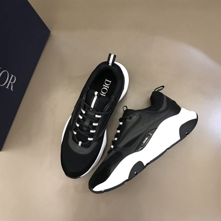 DIOR B22 SNEAKERS BLACK TECHNICAL MESH AND CALFSKIN - DO004
