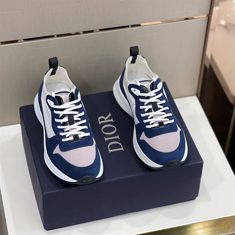 DIOR B25 RUNNER NAVY OBLIQUE SUEDE SNEAKER - DO063