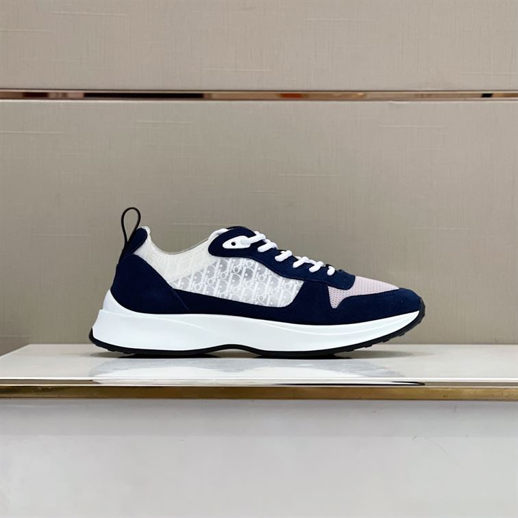 DIOR B25 RUNNER NAVY OBLIQUE SUEDE SNEAKER - DO063