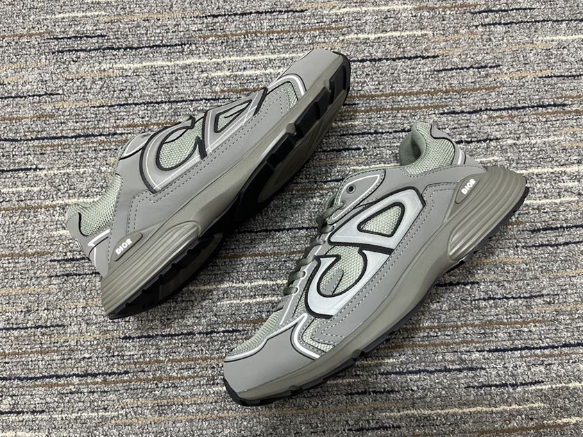 DIOR B30 SNEAKER OLIVE MESH AND TECHNICAL FABRIC - DO109