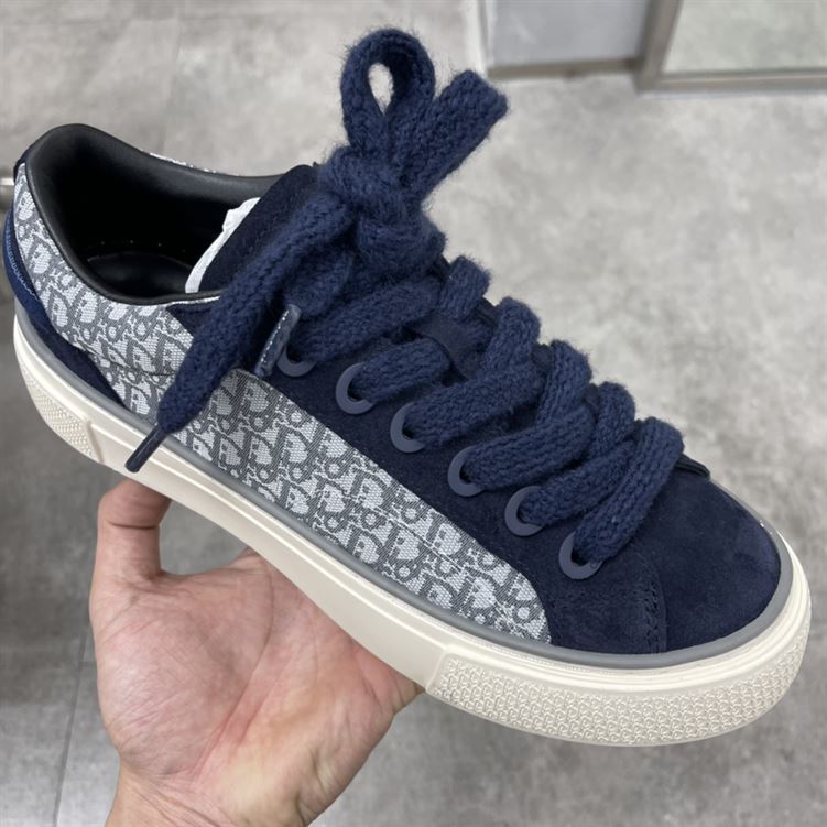 DIOR B33 SNEAKER NAVY BLUE DIOR OBLIQUE JACQUARD - DO128