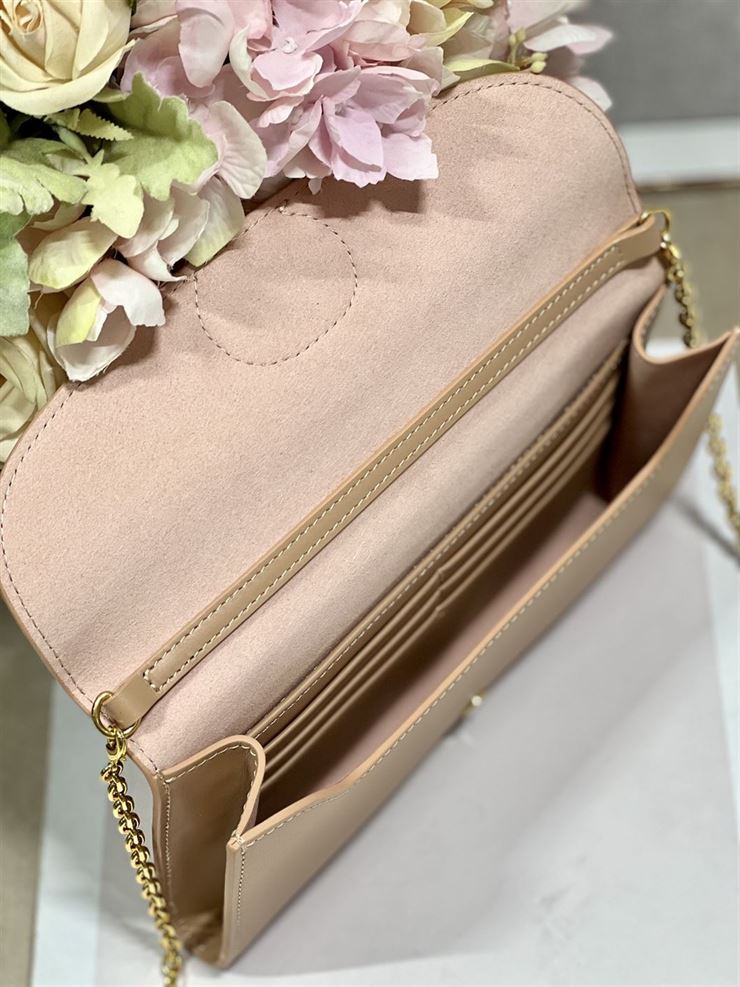DIOR BOBBY EAST-WEST POUCH WITH CHAIN BEIGE