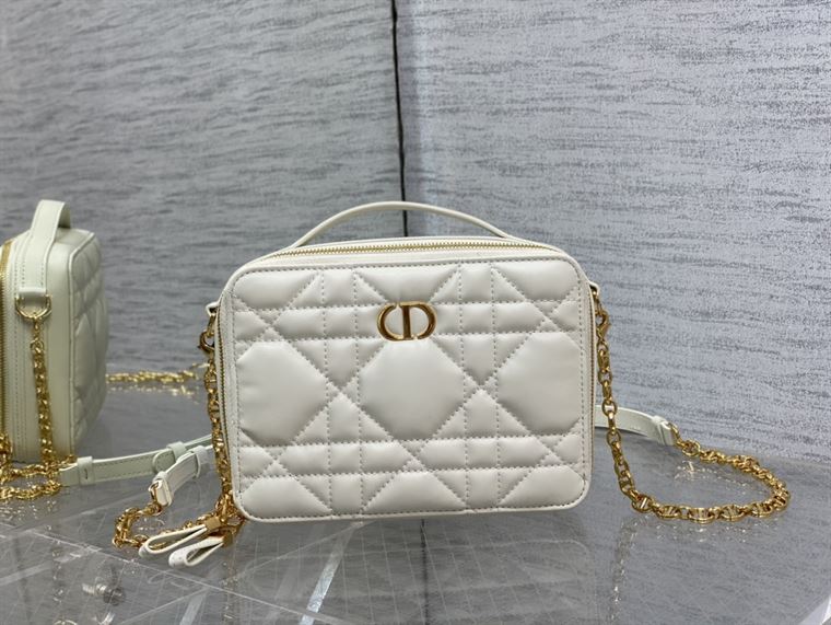 DIOR CARO BOX BAG LATTE QUILTED MACROCANNAGE