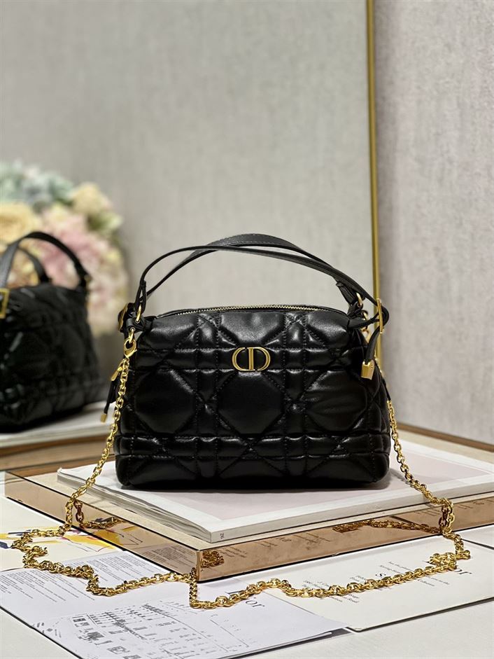 DIOR CARO D-COSY BAG BLACK SUPPLE CANNAGE
