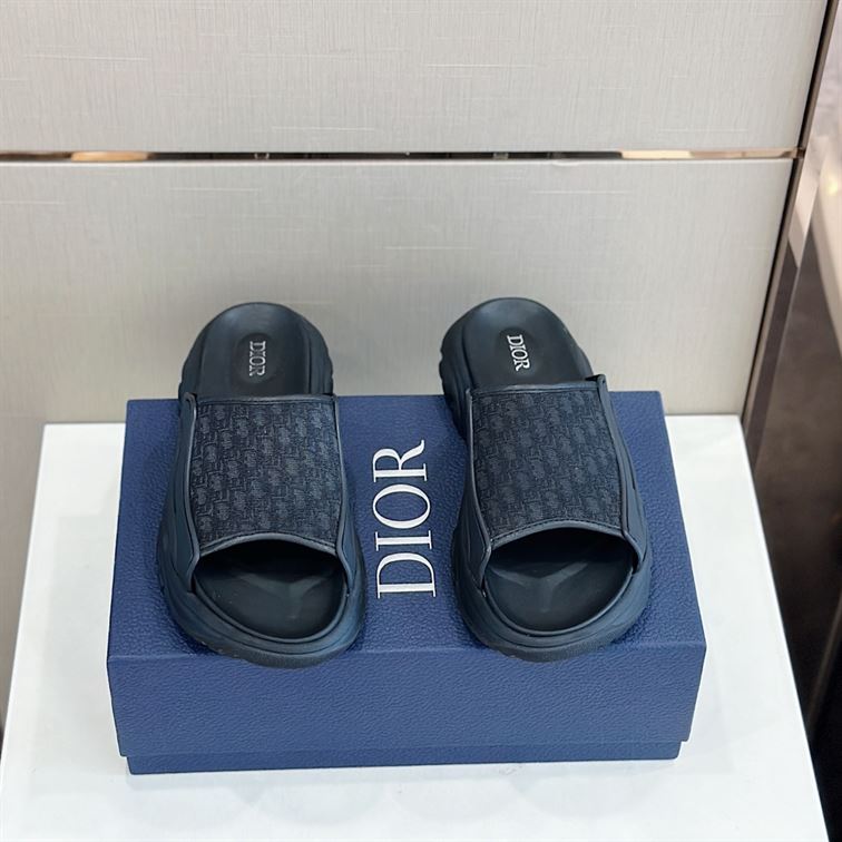 DIOR H-TOWN SANDAL BLACK RUBBER - DS004