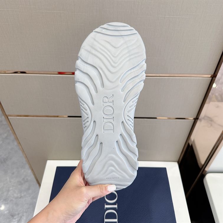 DIOR H-TOWN SANDAL GRAY RUBBER WITH BEIGE AND BLACK DIOR OBLIQUE JACQUARD - DS001