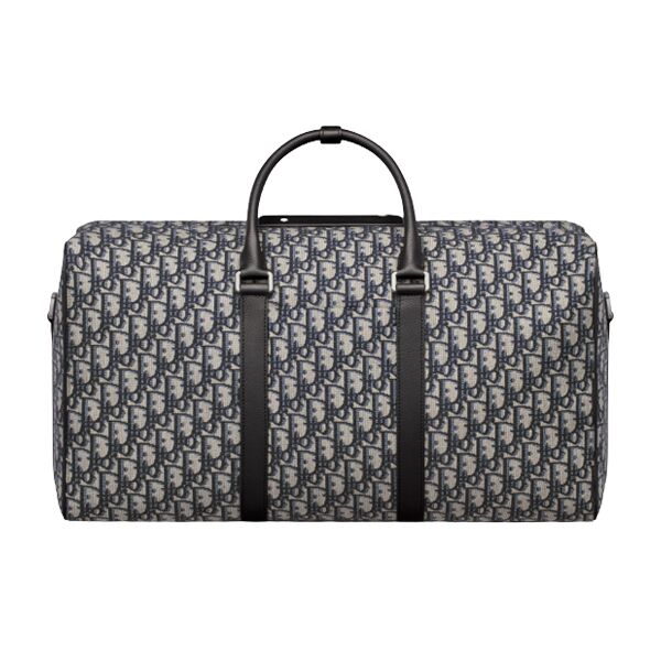 DIOR LINGOT 50 BAG BEIGE AND BLACK DIOR OBLIQUE JACQUARD - DIO017