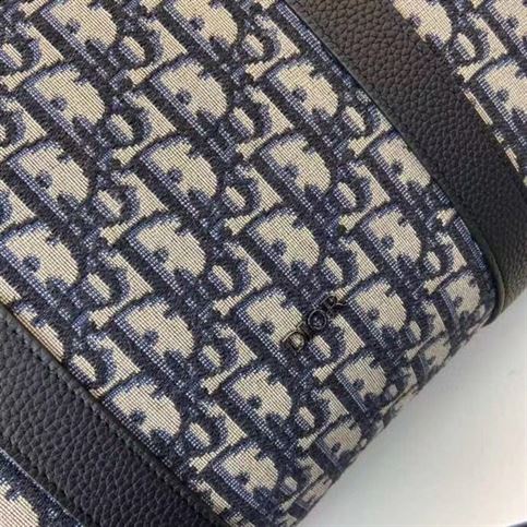 DIOR LINGOT 50 BAG BEIGE AND BLACK DIOR OBLIQUE JACQUARD - DIO017