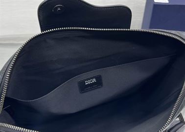 DIOR LINGOT BRIEFCASE GRAY CD DIAMOND CANVAS AND SMOOTH CALFSKIN - DIO032