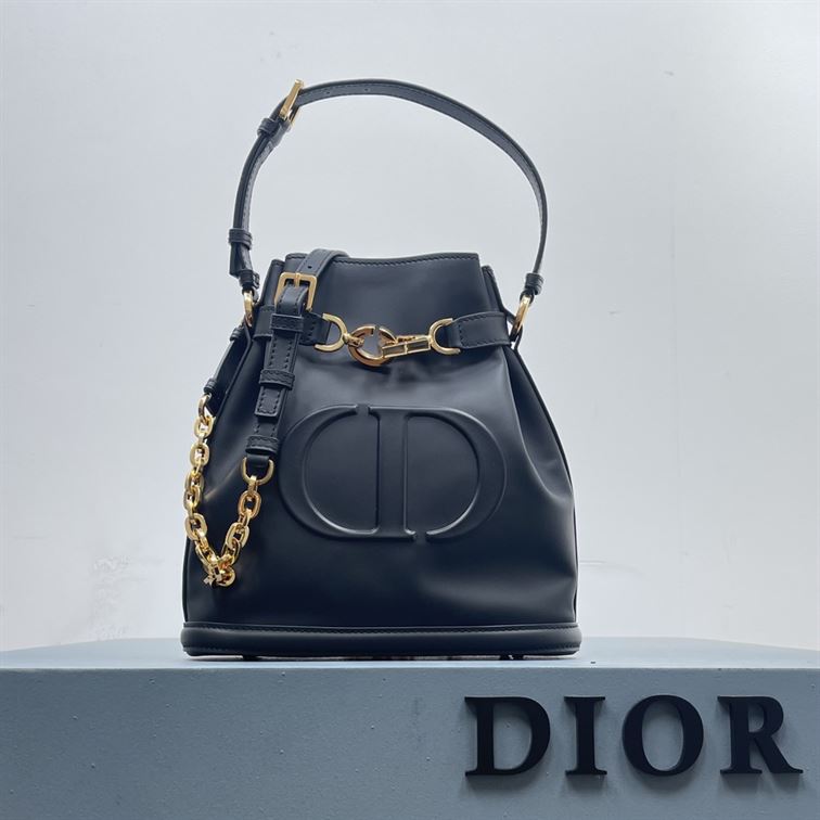 DIOR MEDIUM C EST DIOR BAG BLACK CD EMBOSSED CALFSKIN