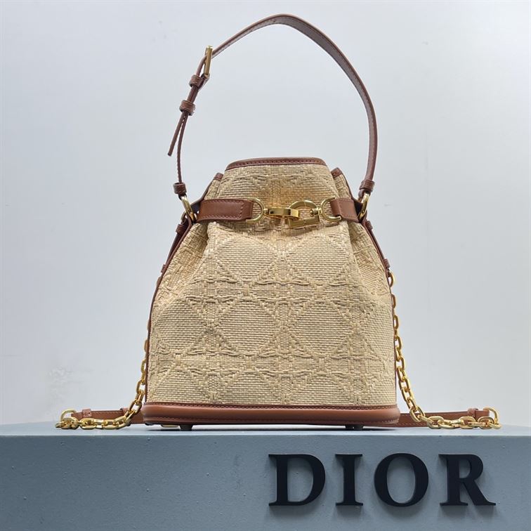 DIOR MEDIUM C EST DIOR BAG NATURAL CANNAGE RAFFIA