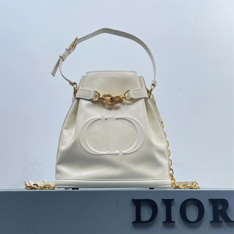 DIOR MEDIUM C EST DIOR BAG WHITE CD EMBOSSED CALFSKIN