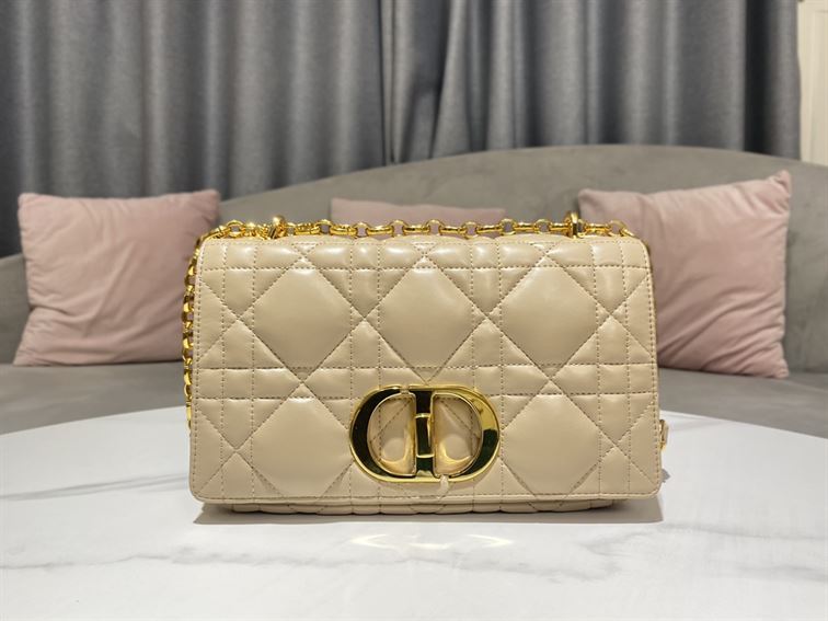 DIOR MEDIUM DIOR CARO BAG BEIGE QUILTED