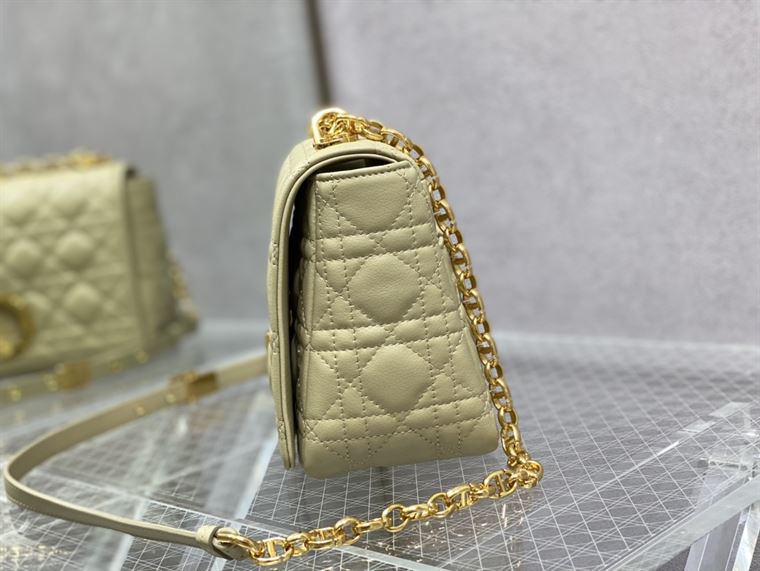 DIOR MEDIUM DIOR CARO BAG BEIGE SUPPLE CANNAGE CALFSKIN