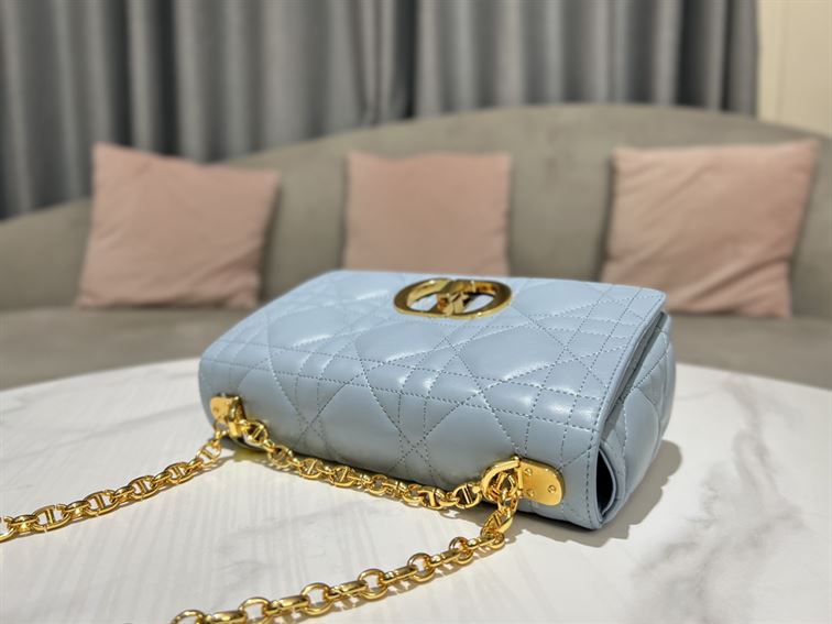 DIOR MEDIUM DIOR CARO BAG BLUE QUILTED