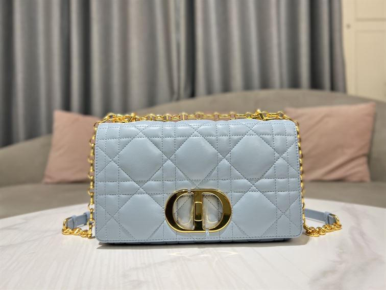 DIOR MEDIUM DIOR CARO BAG BLUE QUILTED