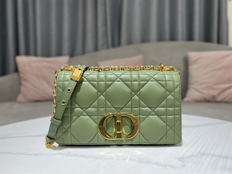 DIOR MEDIUM DIOR CARO BAG GREEN QUILTED